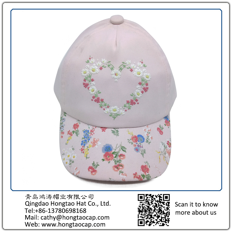 全棉細(xì)紋紗卡印刷小童帽