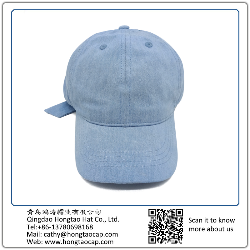 細(xì)紋牛仔水洗兒童蝴蝶女童帽